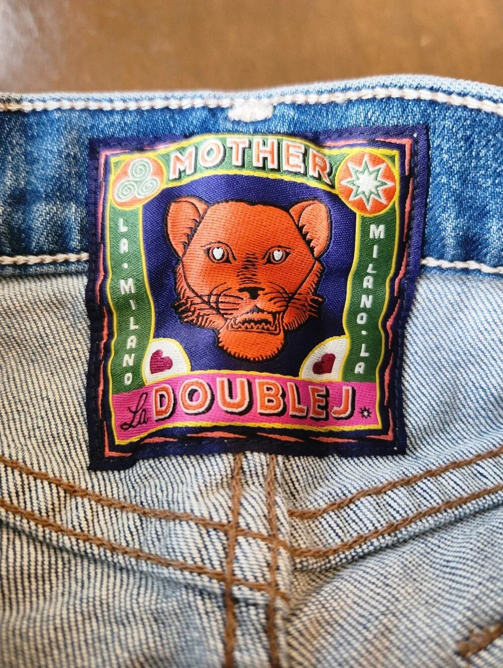 LADOUBLEJ x MOTHER The Tomcat Roller Jeans Deep in The Pacific NEW NWT - Picture 9 of 9